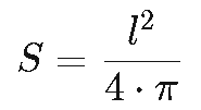 Площадь круга по длине окружности